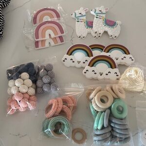 DIY Rainbow and Llama Teething Toy Set Supplies